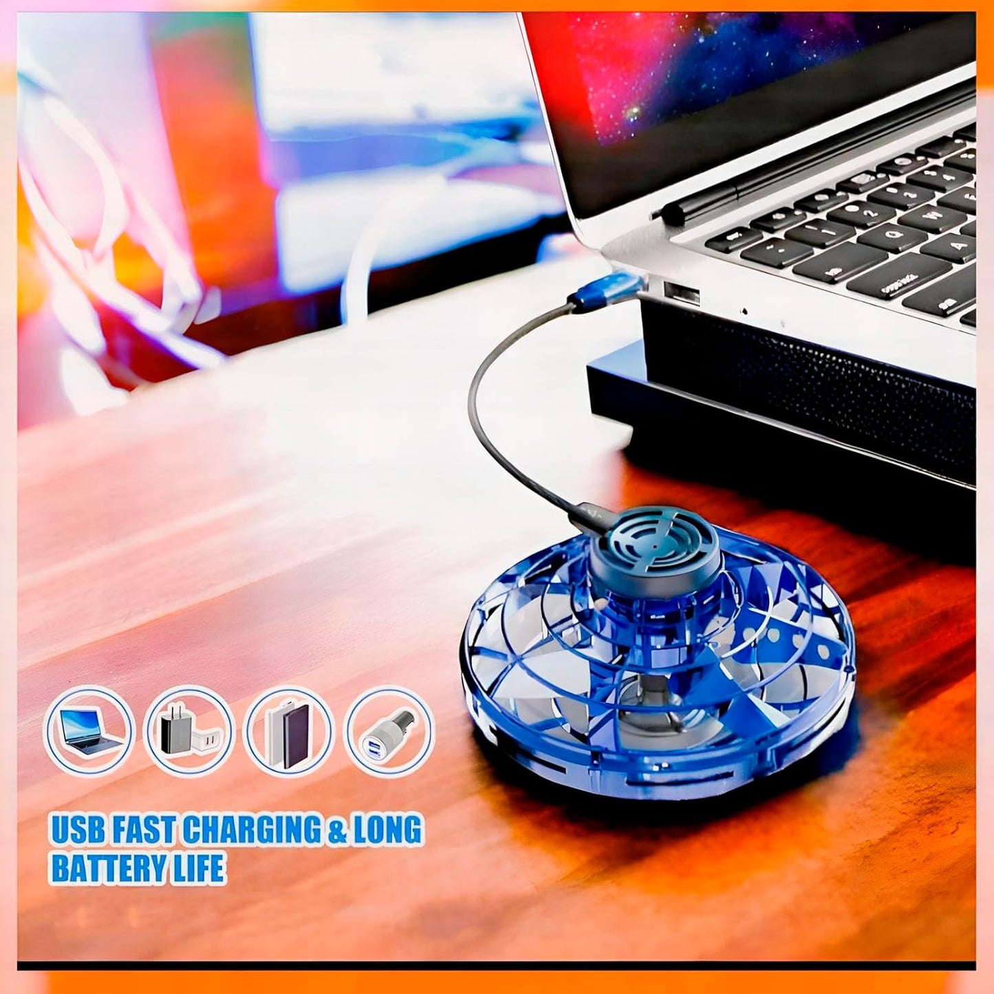 Fidget Spinner Flying Toys, Mini Fly UFO Hand Controlled Boomerang Drone, 3+