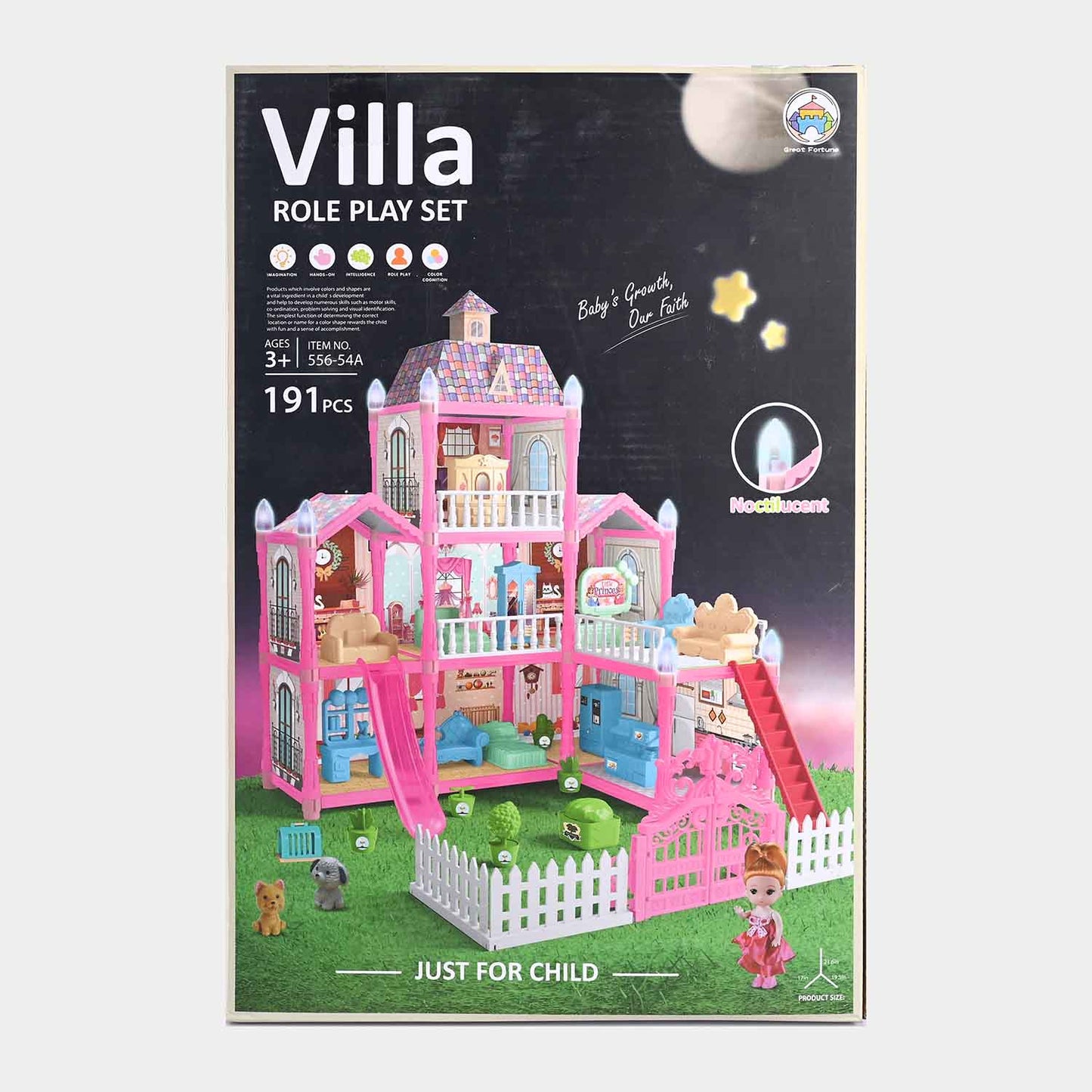 Doll House Role Play Set 191 Pieces Plastic Kids