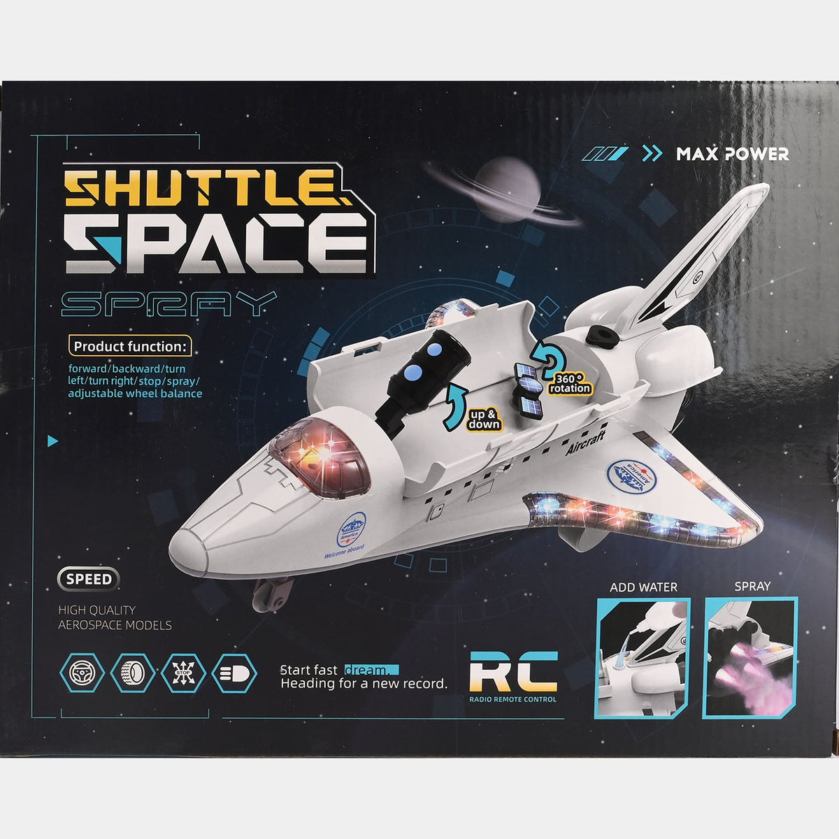 Shuttle Space Spray RC Plane with Lights and Steam