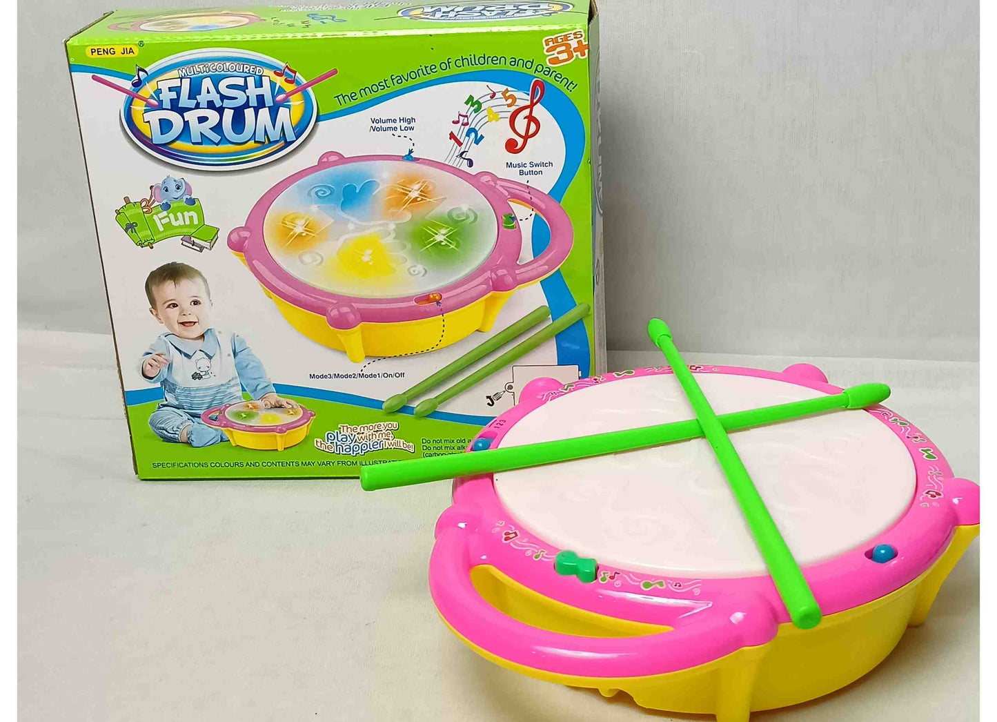 Functional Musical Drum With Flash Lights