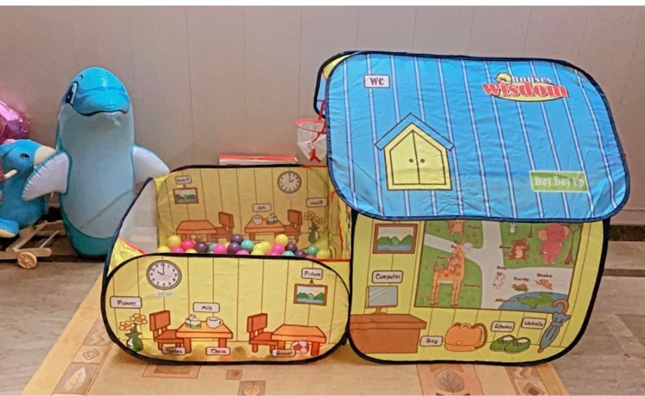 Wisdom House Yellow Baby Pop Up Tent + 50 Soft Plastic Tent Balls