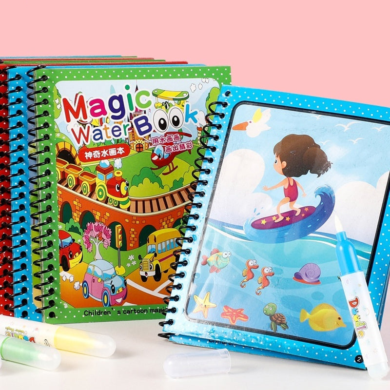 Magic Water Drawing Coloring Book Reusable Mess-Free Kids Art