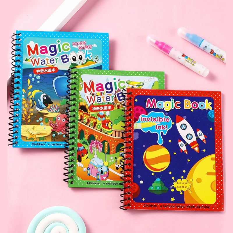 Magic Water Drawing Coloring Book Reusable Mess-Free Kids Art