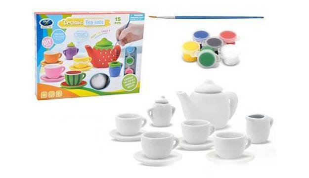 Paint Your Own Mini Tea Set 15 Pieces DIY Kit