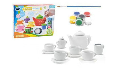 Paint Your Own Mini Tea Set 15 Pieces DIY Kit