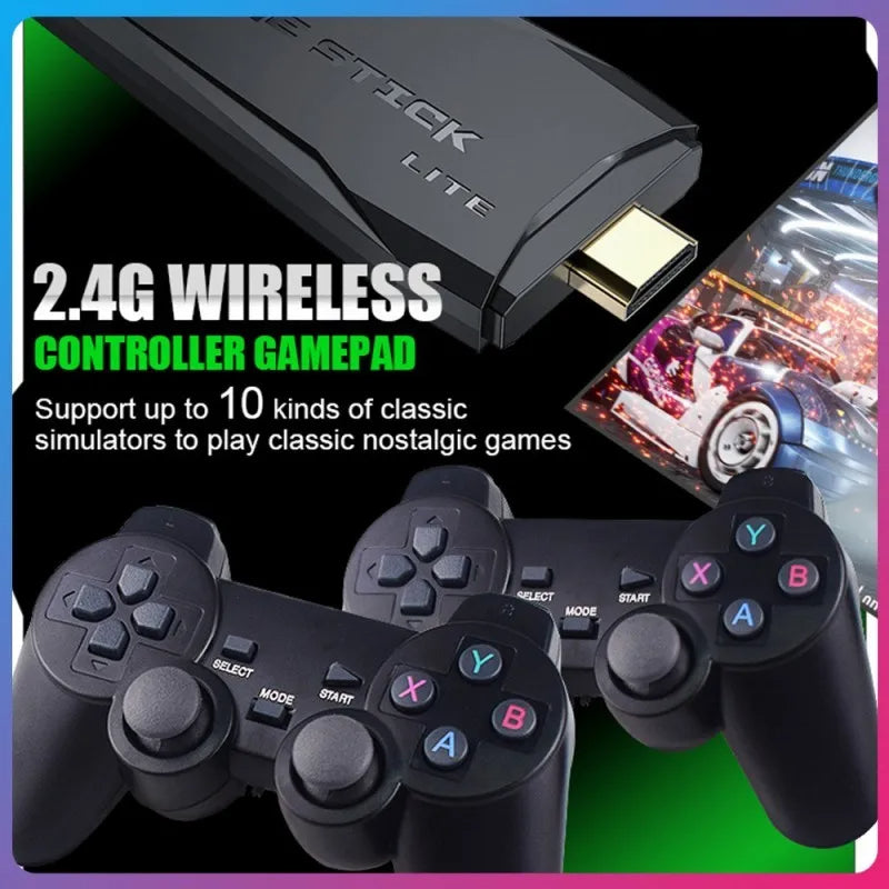 KT 4K Retro Video Game Console Stick 64GB Dual Controllers