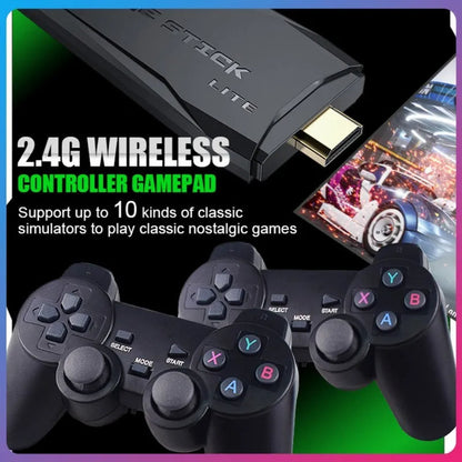 KT 4K Retro Video Game Console Stick 64GB Dual Controllers