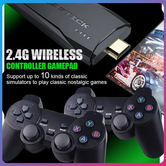 KT 4K Retro Video Game Console Stick 64GB Dual Controllers