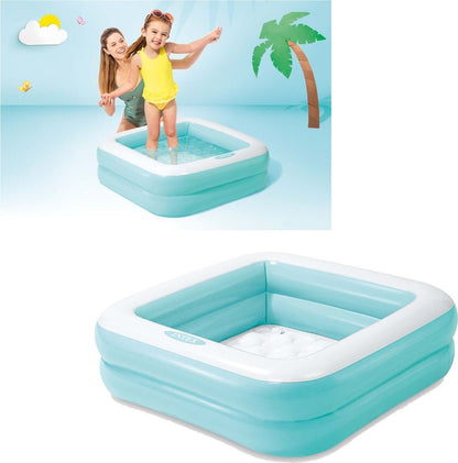 Intex  Inflatable Swimming Pool Square Blue ( 86 x 86cmx25cm) 1-3 years baby