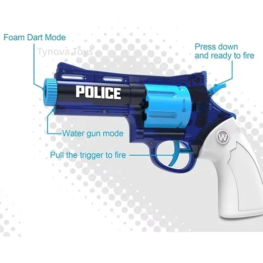 GT 2-in-1 Manual Police Revolver Soft Bullet Water Blaster