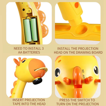 CHILDREN PROJECTION DRAWING BOARD LED PROJECTOR DRAWING TABLE TOYS KIDS PROJECTOR PAINTING BOARD DESK PROJECTION PAINTING TOY GRAFFITI EARLY EDUCATION WRITING BOARD HOUSEHOLD ERASABLE TOYS