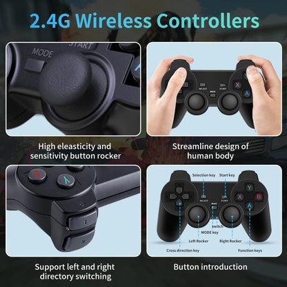 KT 4K Retro Video Game Console Stick 64GB Dual Controllers