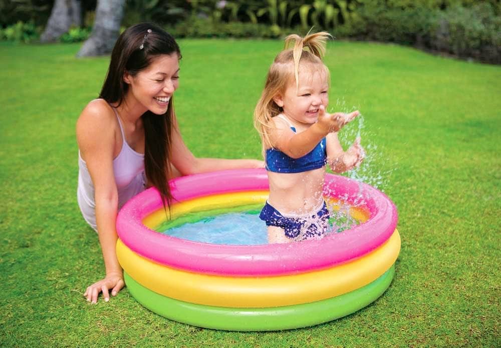 INTEX Sunset Glow Baby Pool ( 24” x 8.5″ )  ( 61cm x 22cm ) Inflated for 1 Baby