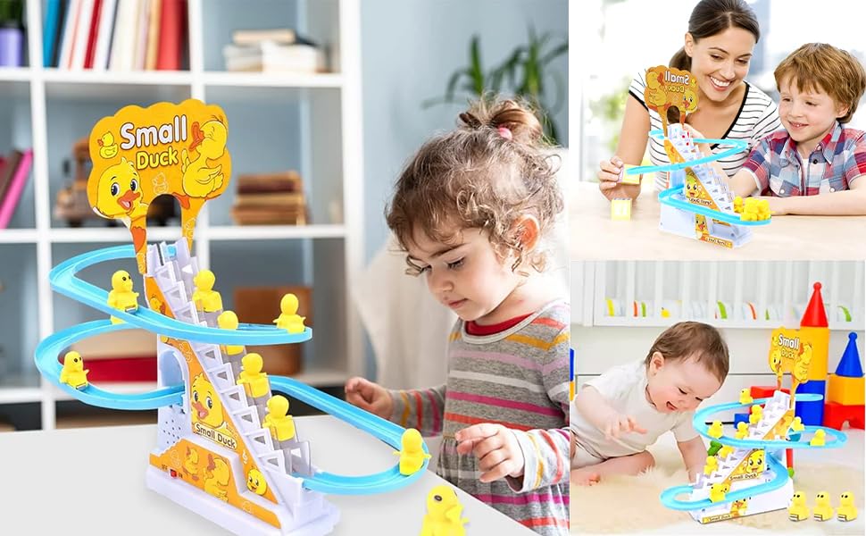 Duck Race Track Set With LED Flashing Lights & Music