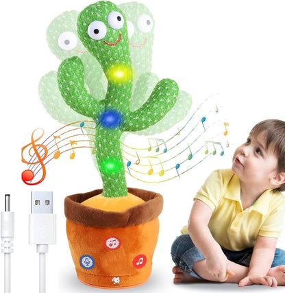 Dancing Cactus Talking Toy, Cactus Plush Toy, Wriggle & Singing Recording Repeat What You Say Funny Education Toys for Babies