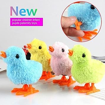Jumping Chicken Wind up Clockwork Flipping Animal pack of 4