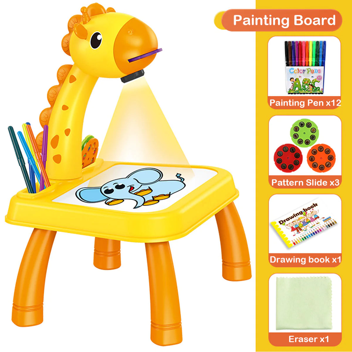 CHILDREN PROJECTION DRAWING BOARD LED PROJECTOR DRAWING TABLE TOYS KIDS PROJECTOR PAINTING BOARD DESK PROJECTION PAINTING TOY GRAFFITI EARLY EDUCATION WRITING BOARD HOUSEHOLD ERASABLE TOYS