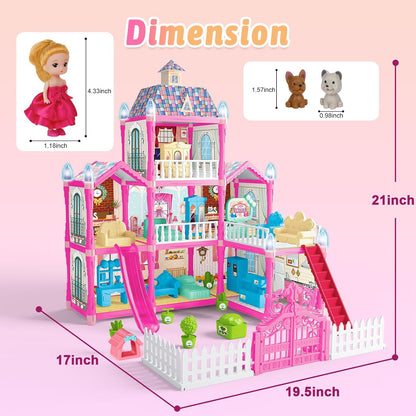 Doll House Role Play Set 191 Pieces Plastic Kids