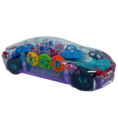 LIGHT AND MUSIC FUNNY GEAR RACING BATTERY OPERATED CONCEPT TOY CAR FOR KIDS AND TODDLERS