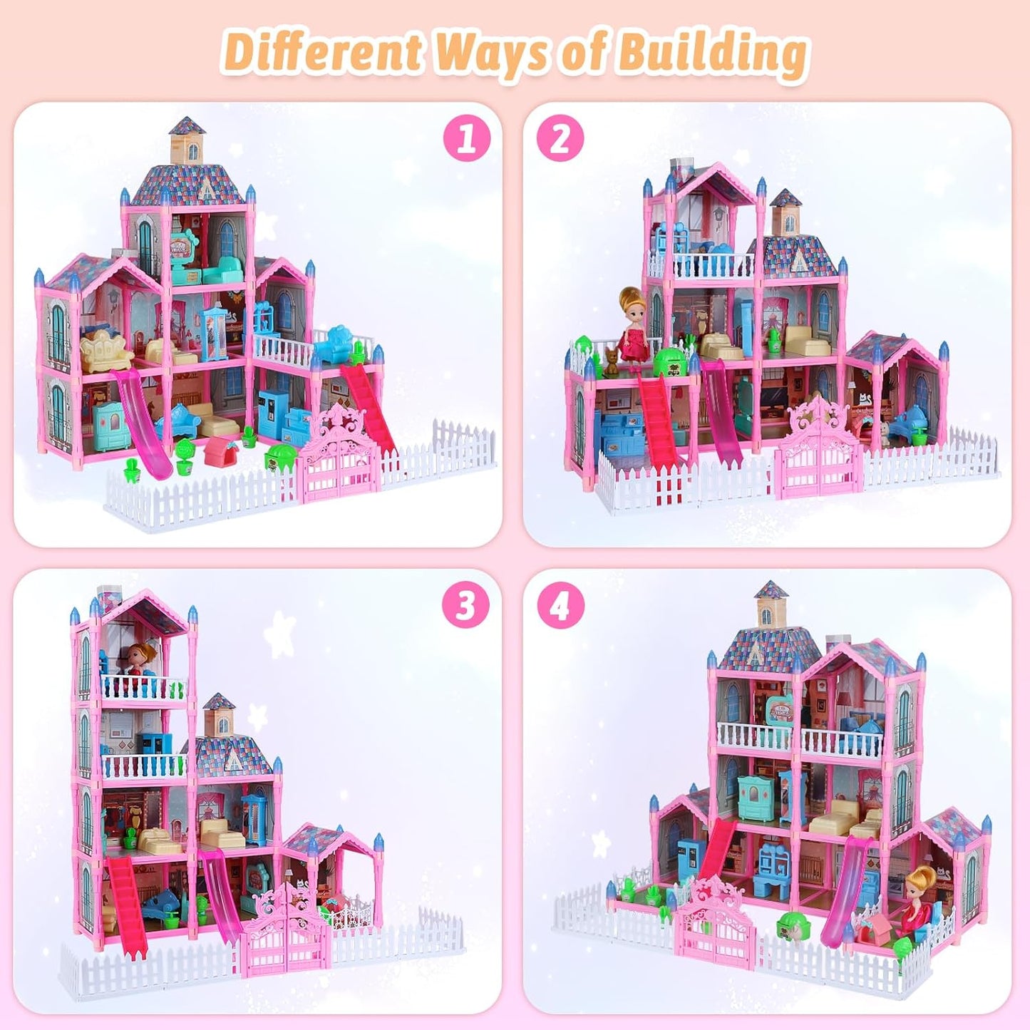 Doll House Role Play Set 191 Pieces Plastic Kids