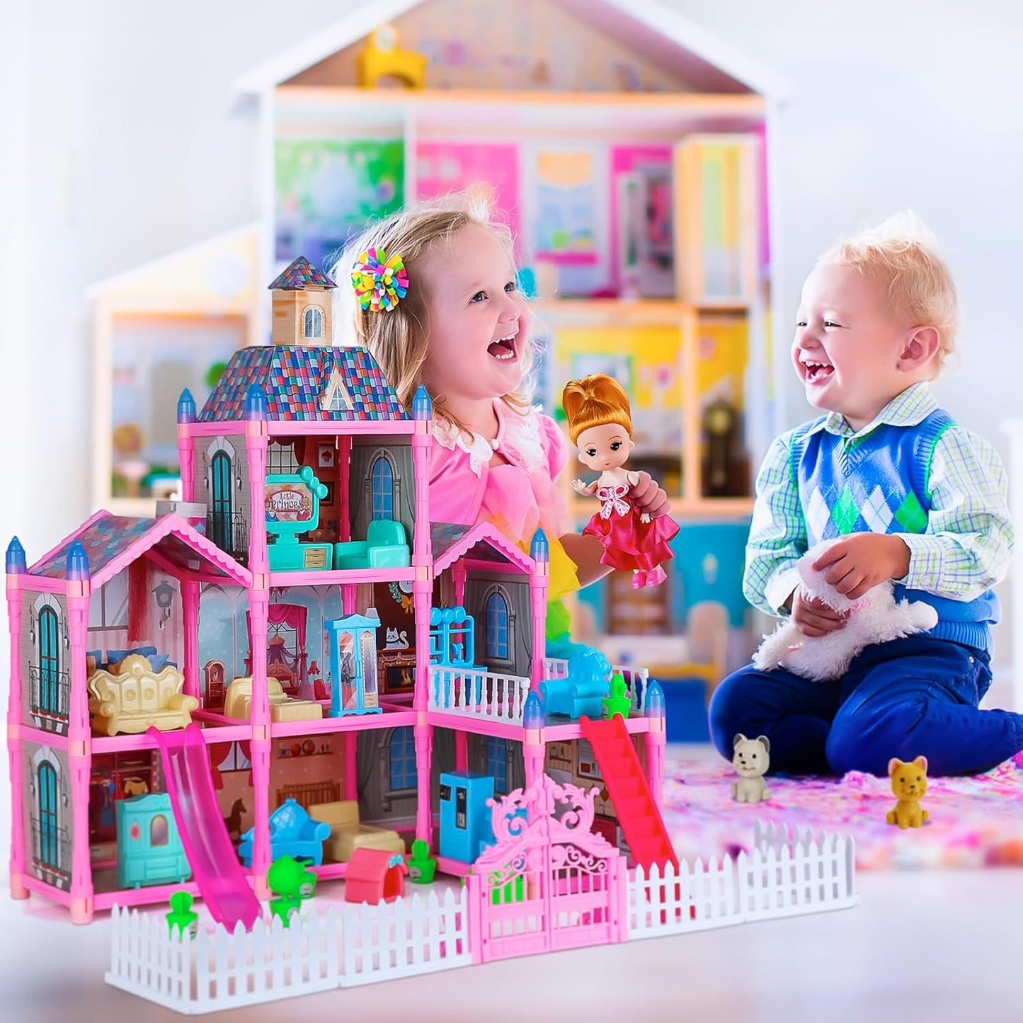 Doll House Role Play Set 191 Pieces Plastic Kids