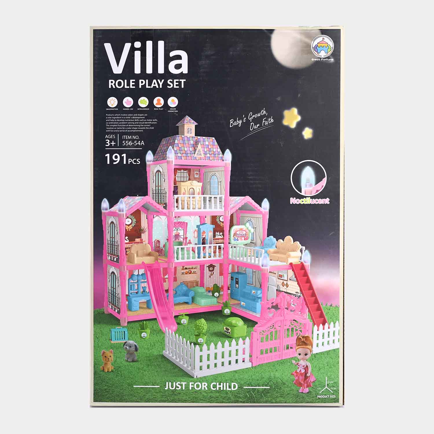 Doll House Role Play Set 191 Pieces Plastic Kids