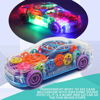 LIGHT AND MUSIC FUNNY GEAR RACING BATTERY OPERATED CONCEPT TOY CAR FOR KIDS AND TODDLERS