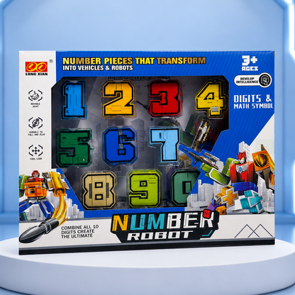 Toynix Transformer Robot With Number Figures Educational Toy Set