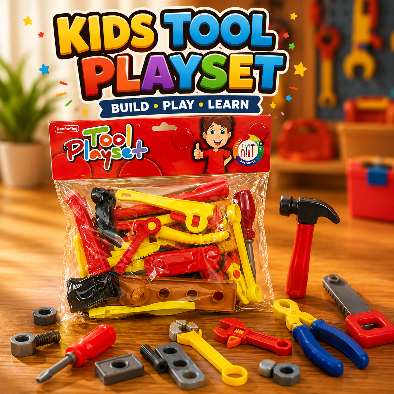 Toynix Construction Tool Set for Kids Pretend Play DIY Kit