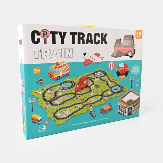 Puzzle Rail Tracks Electric Drive Set 18 Piece Toy