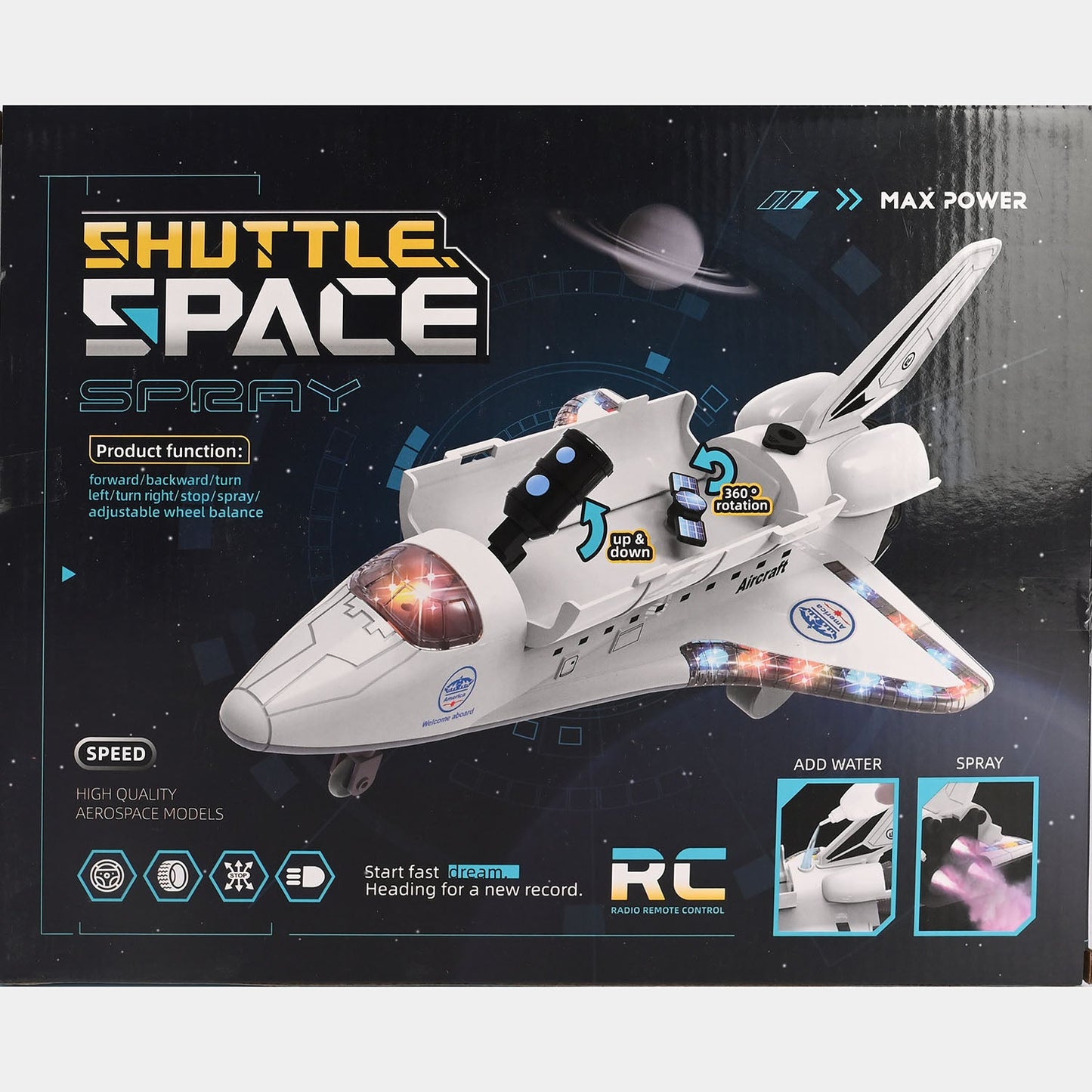 Shuttle Space Spray RC Plane with Lights and Steam