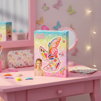 Butterfly Makeup Kit Portable Vanity Case for Kids