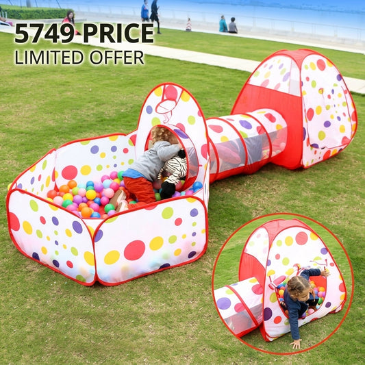 Tunnel Tent House 3-in-1 Crawling For Kids With 50 Balls