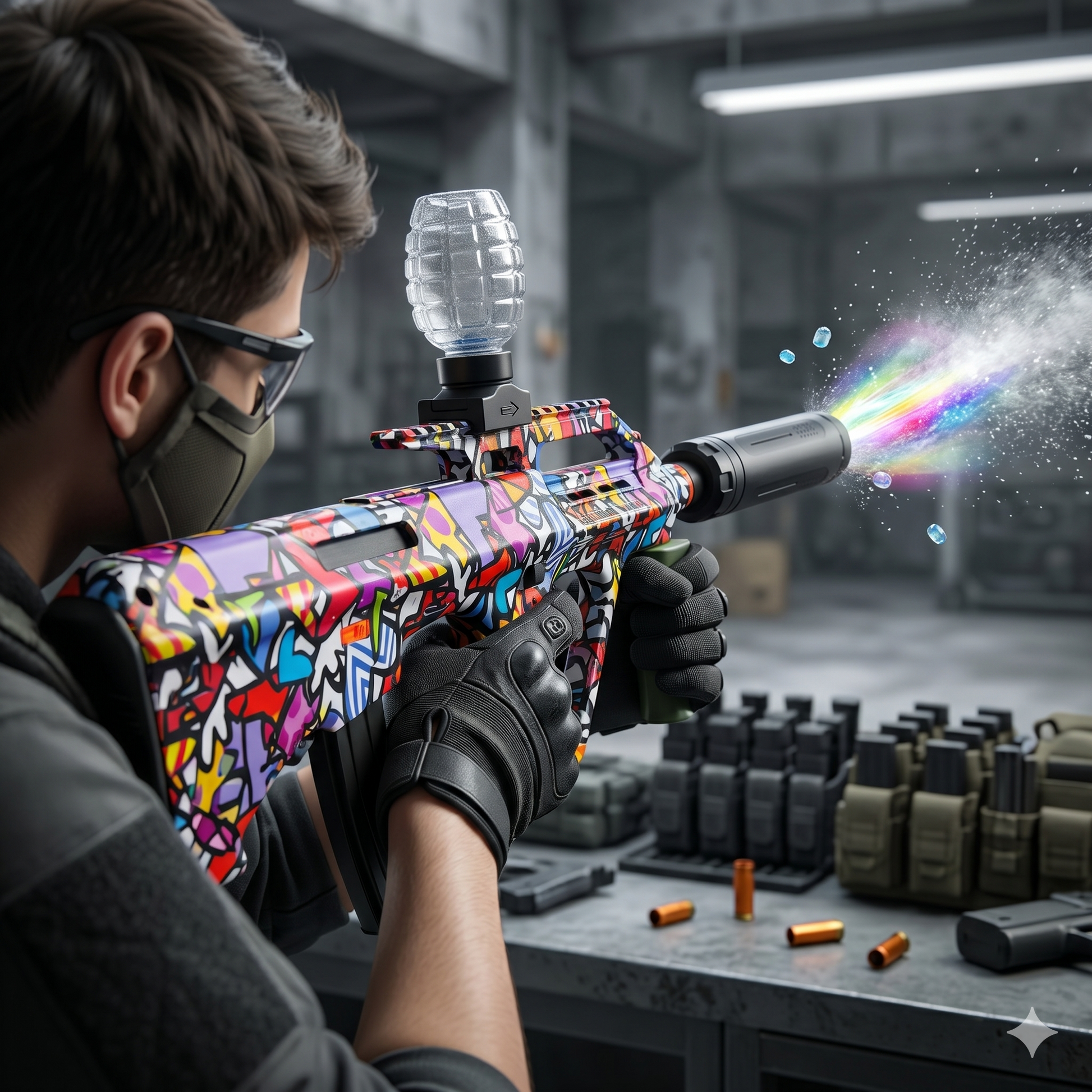 RUG T15A Automatic Electric Gel Ball Blaster Graffiti Design