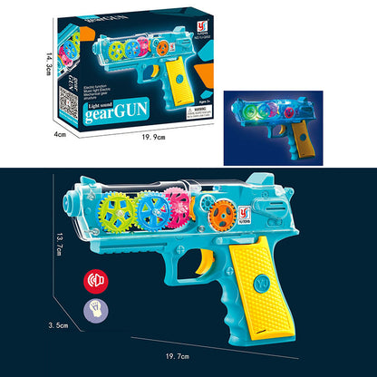 Transparent Musical Gear Toy Gun