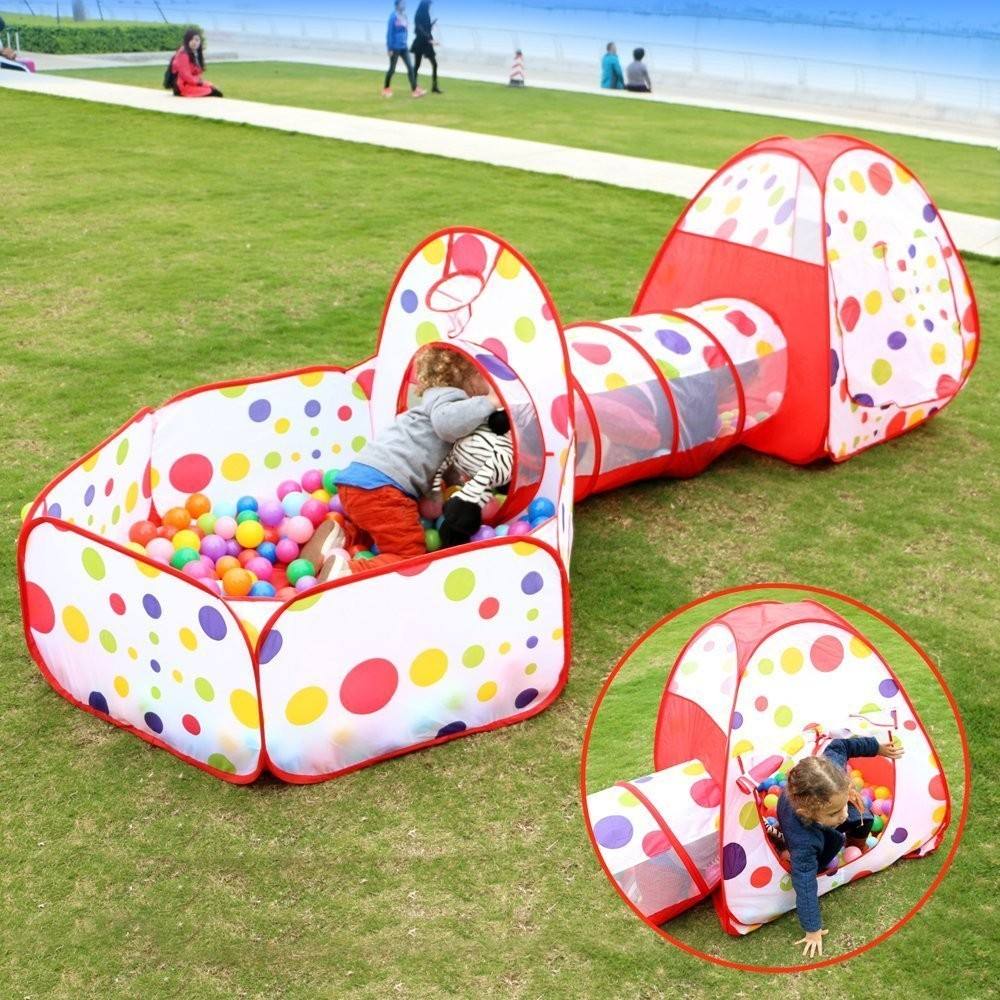 Tunnel Tent House 3-in-1 Crawling For Kids With 50 Balls