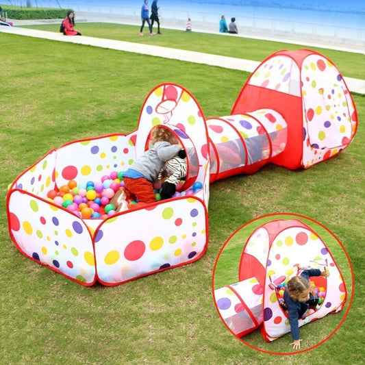 Tunnel Tent House 3-in-1 Crawling For Kids With 50 Balls