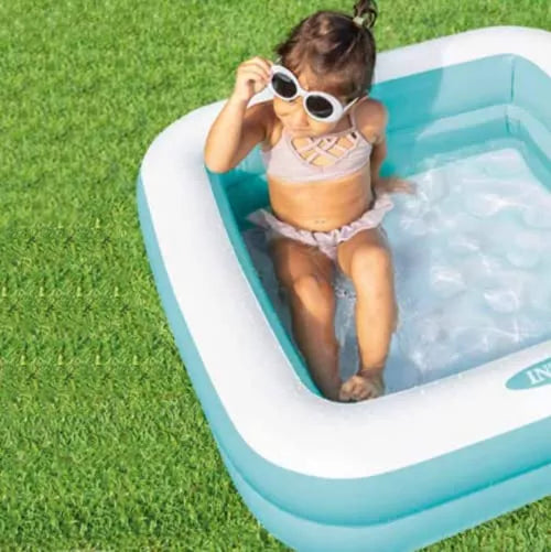 Intex  Inflatable Swimming Pool Square Blue ( 86 x 86cmx25cm) 1-3 years baby