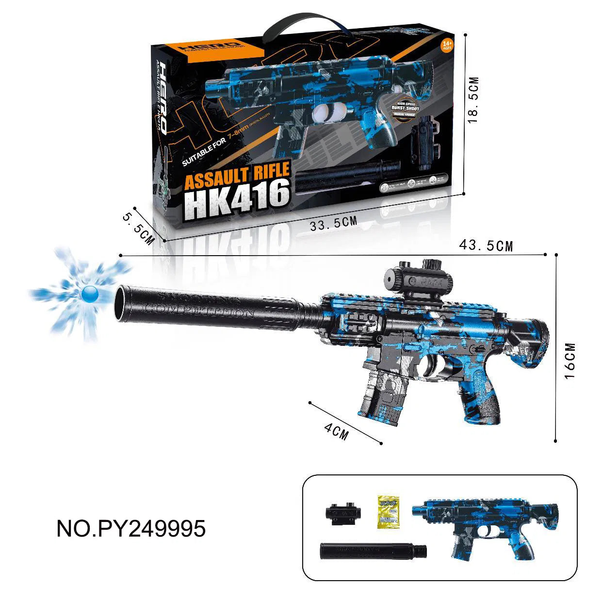 Realistic Soft Bullet Sniper Gel Blaster Toy Gun with Shell Ejecting