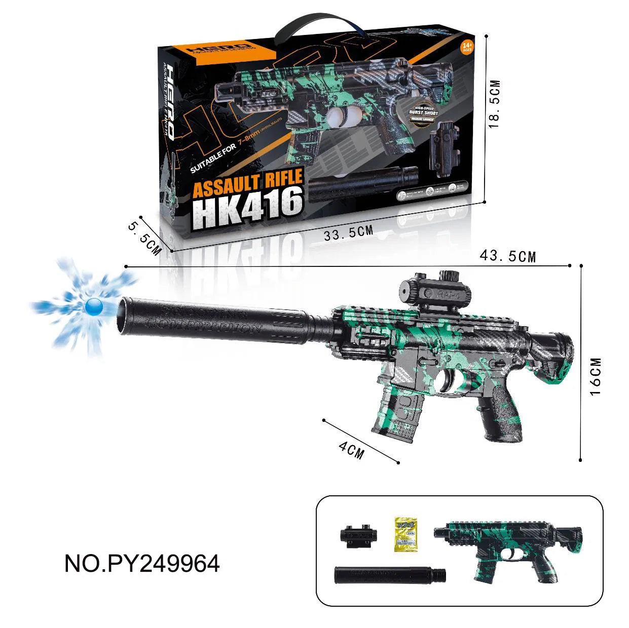 Realistic Soft Bullet Sniper Gel Blaster Toy Gun with Shell Ejecting