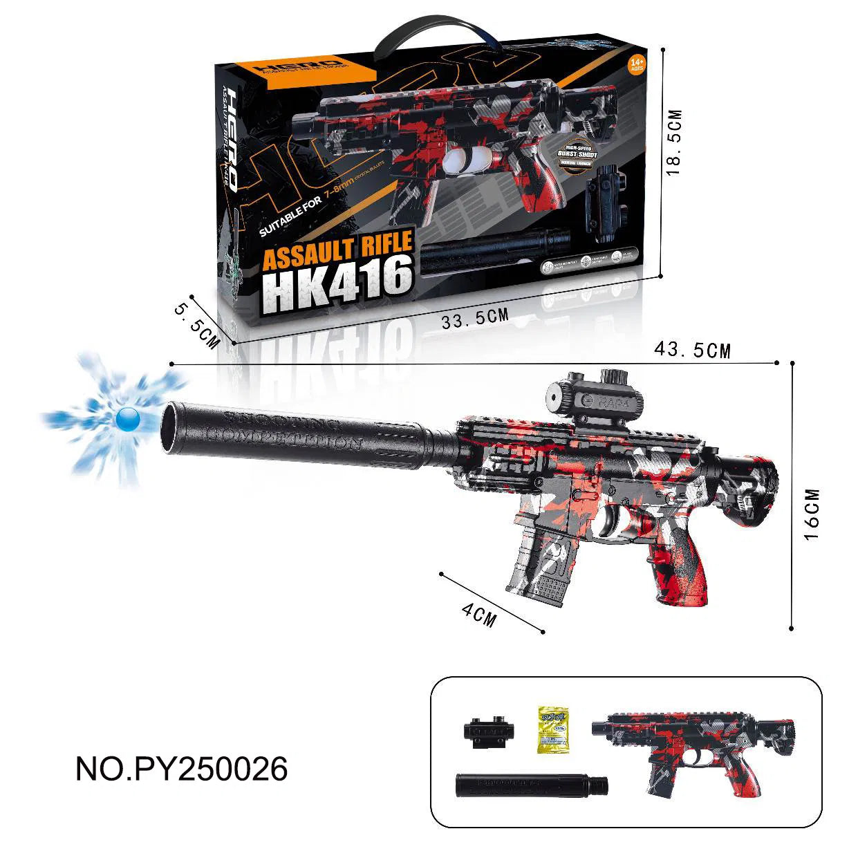 Realistic Soft Bullet Sniper Gel Blaster Toy Gun with Shell Ejecting