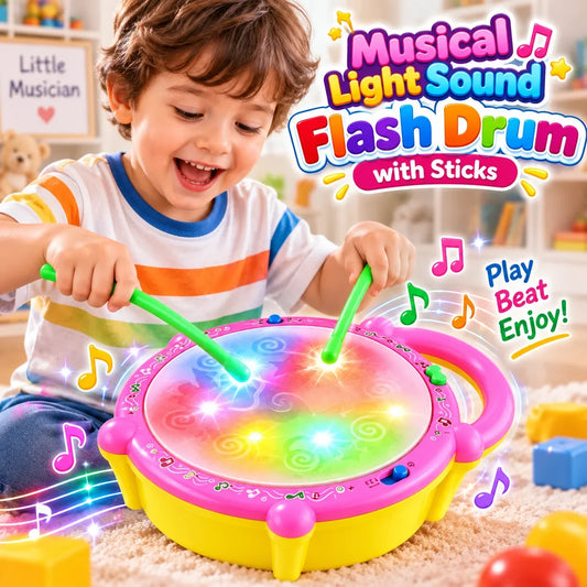 Functional Musical Drum With Flash Lights