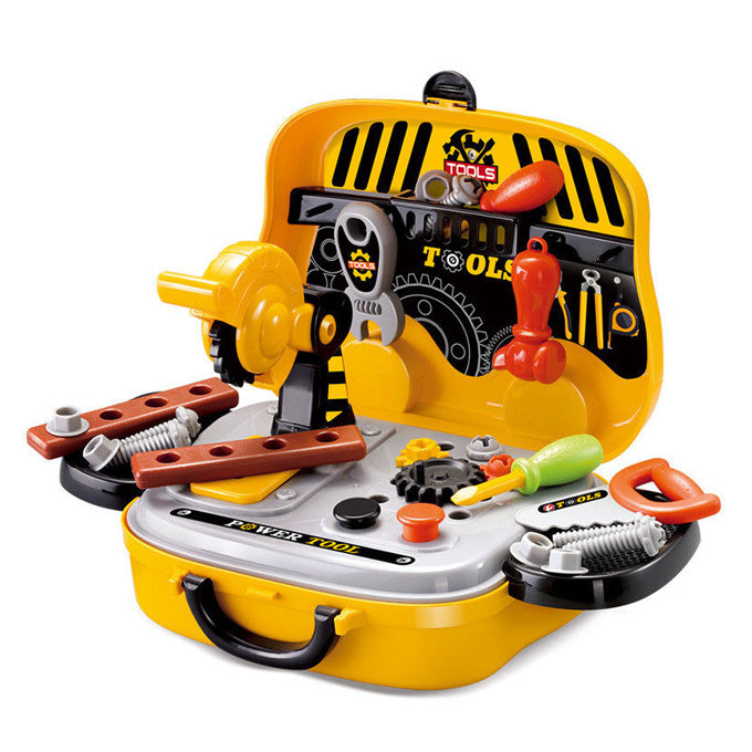 Kids Construction Tools Pretend Play Set Briefcase With Accessories Yellow
