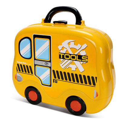 Kids Construction Tools Pretend Play Set Briefcase With Accessories Yellow