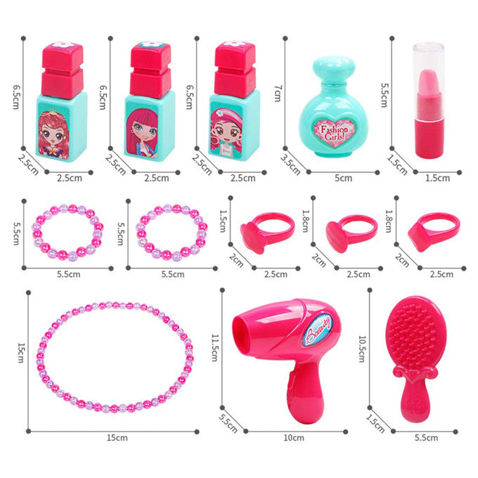 Beauty Pretend Play Briefcase Makeup Playset Pink