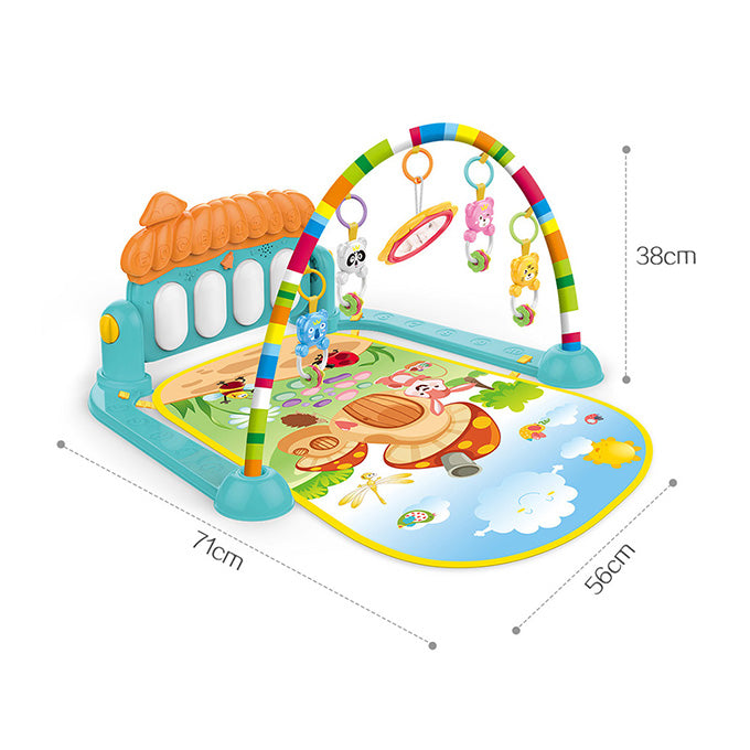 3 in 1 Newborn Baby Play Gym, Toddler Activity Play Mat, Baby Piano Fitness Rack Matt for Infants