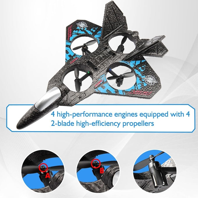 RC Plane Drone Jet Fighter 2.4GHz Quadcopter With 6-Axis Gyro 3D Flip