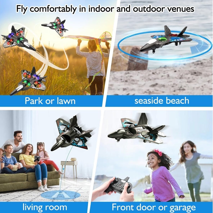 RC Plane Drone Jet Fighter 2.4GHz Quadcopter With 6-Axis Gyro 3D Flip