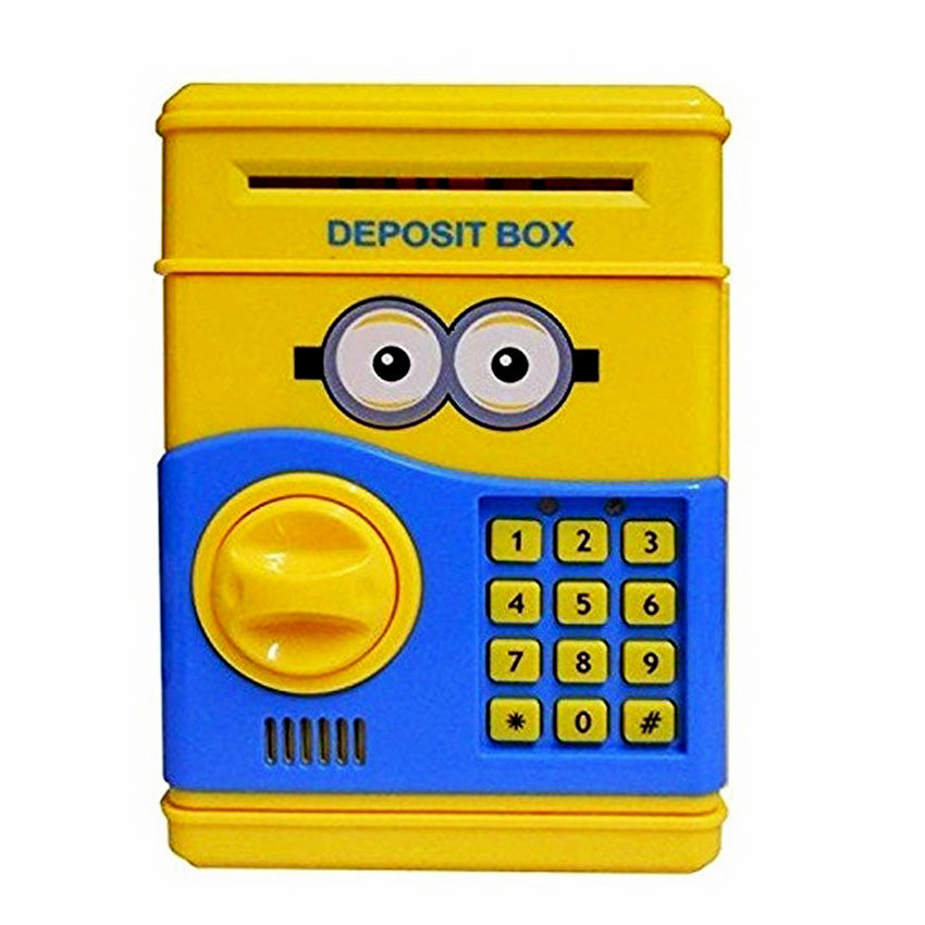 Minions Piggy Bank with Secret Code Lock  ATM Style Money Safe for Kids