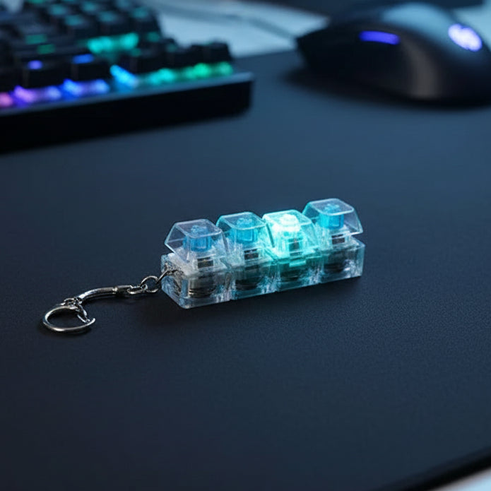 Keyboard Fidget Stress Relief Keychain for Kids & Adults